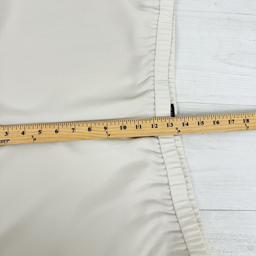 Eileen Fisher Size XL Silk Georgette Crepe Cropped Pants Wide Leg Pull On Bone - Picture 12 of 16